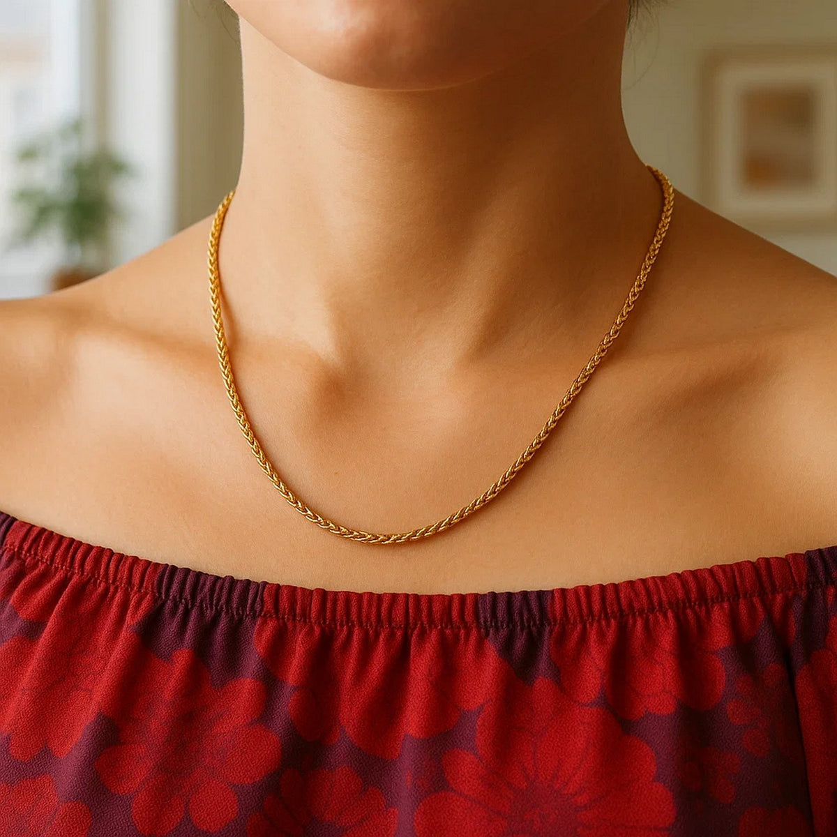 14k Round Wheat Chain