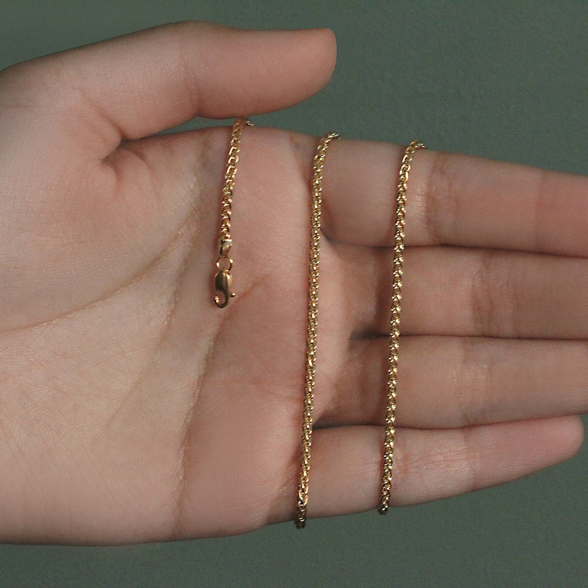 14k Round Wheat Chain