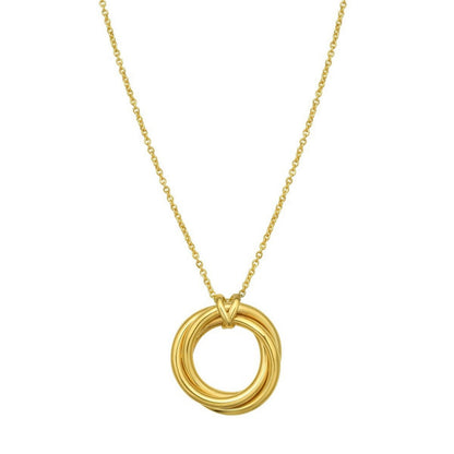 14K Yellow Gold Interlocking Large Trinity Necklace