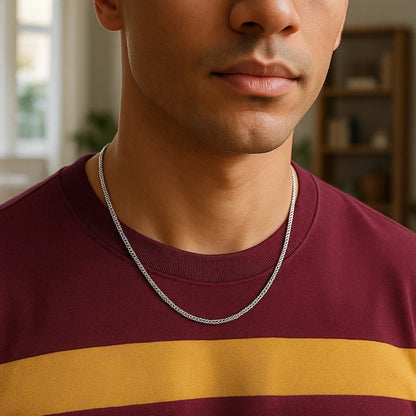 14k Rose Gold Diamond Cut Round Wheat Chain