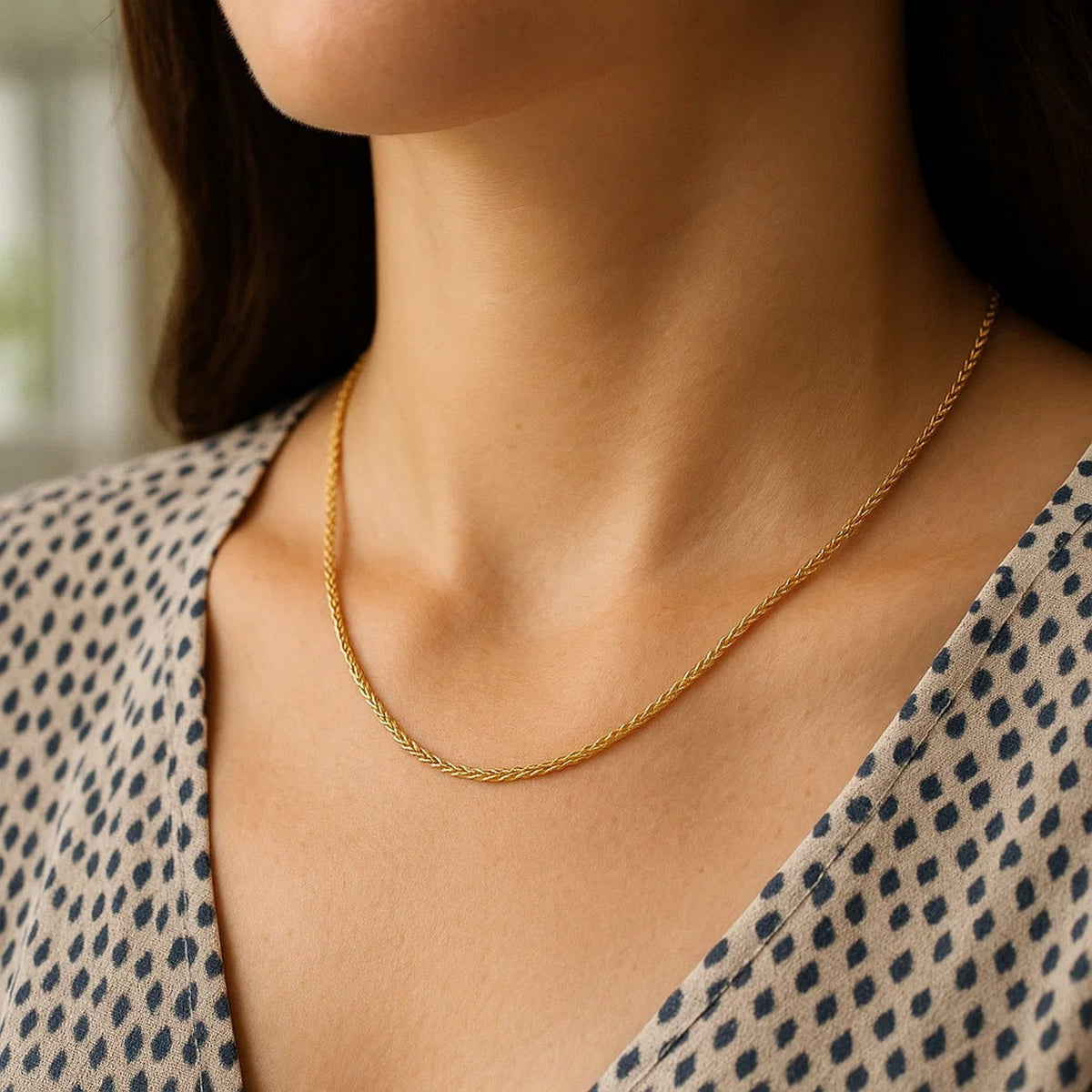 14k Round Wheat Chain