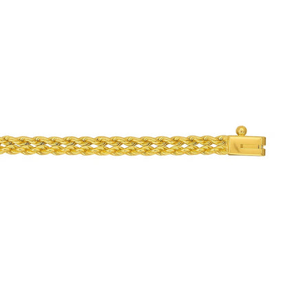 14k Yellow Gold Two Row Rope Bracelet  (3.90 mm)