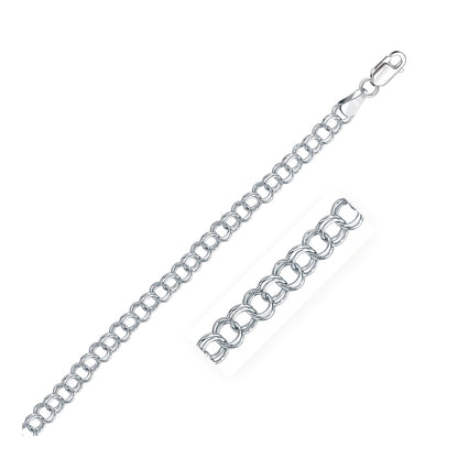 14k Solid Double Link Charm Bracelet (5.00 mm)