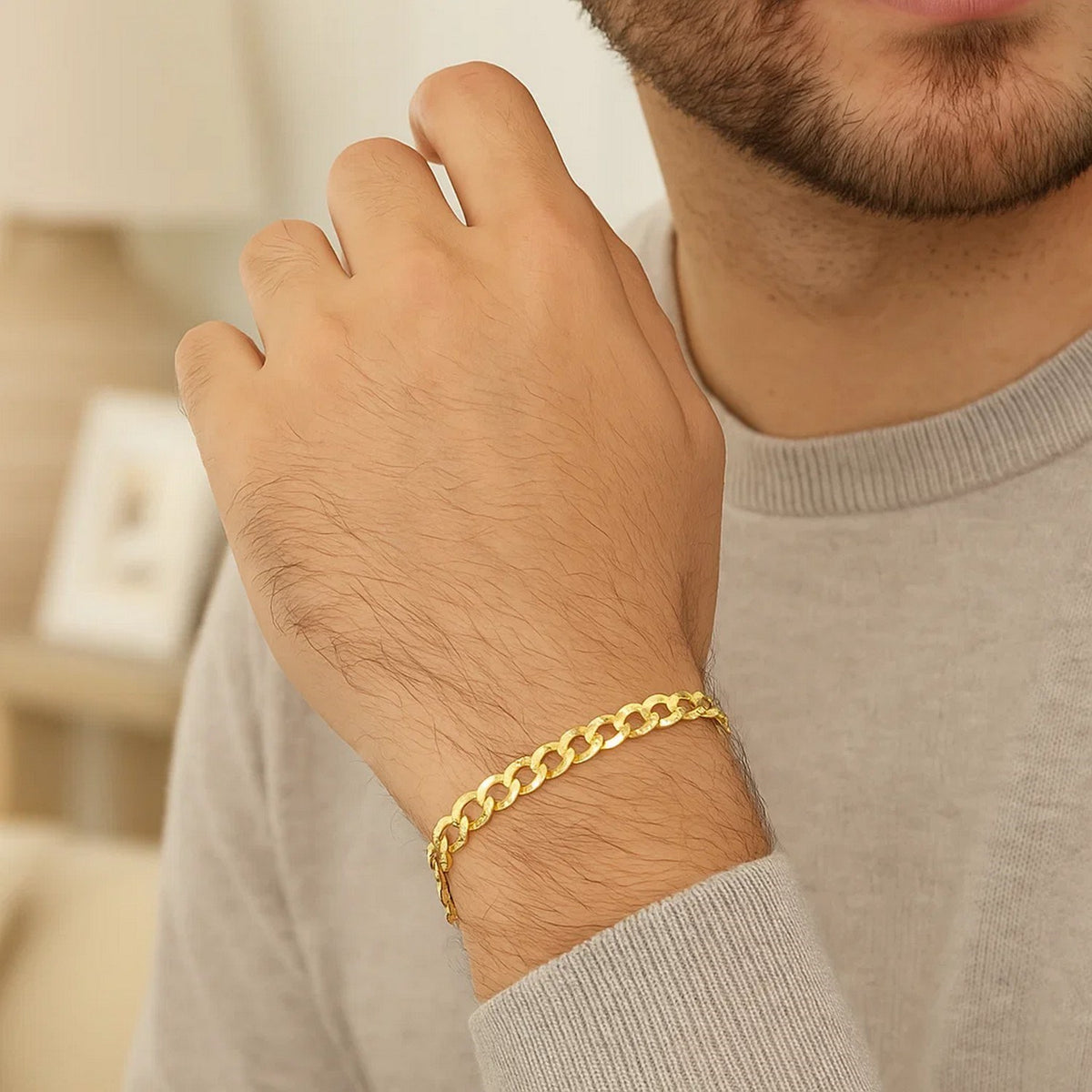 14k Solid Curb Bracelet (3.60 mm)
