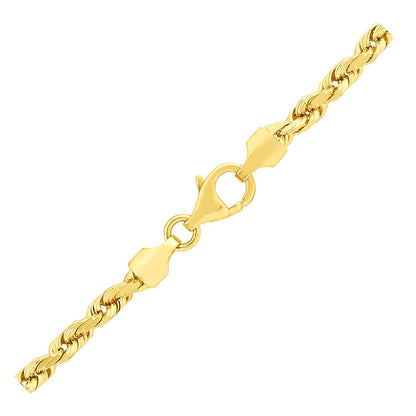 14k Yellow Gold Solid Diamond Cut Rope Chain