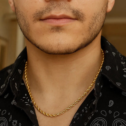 14k Yellow Gold Solid Diamond Cut Rope Chain