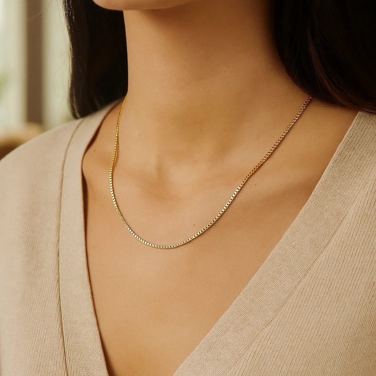 14k Octagonal Box Chain (1.00 mm)