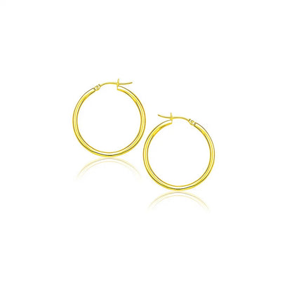 14k Yellow Gold Polished Hoop Earrings (2x20mm)
