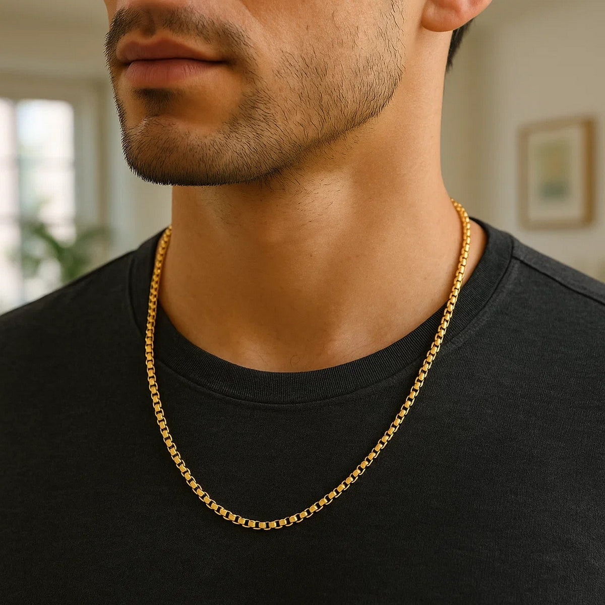14k Round Box Chain