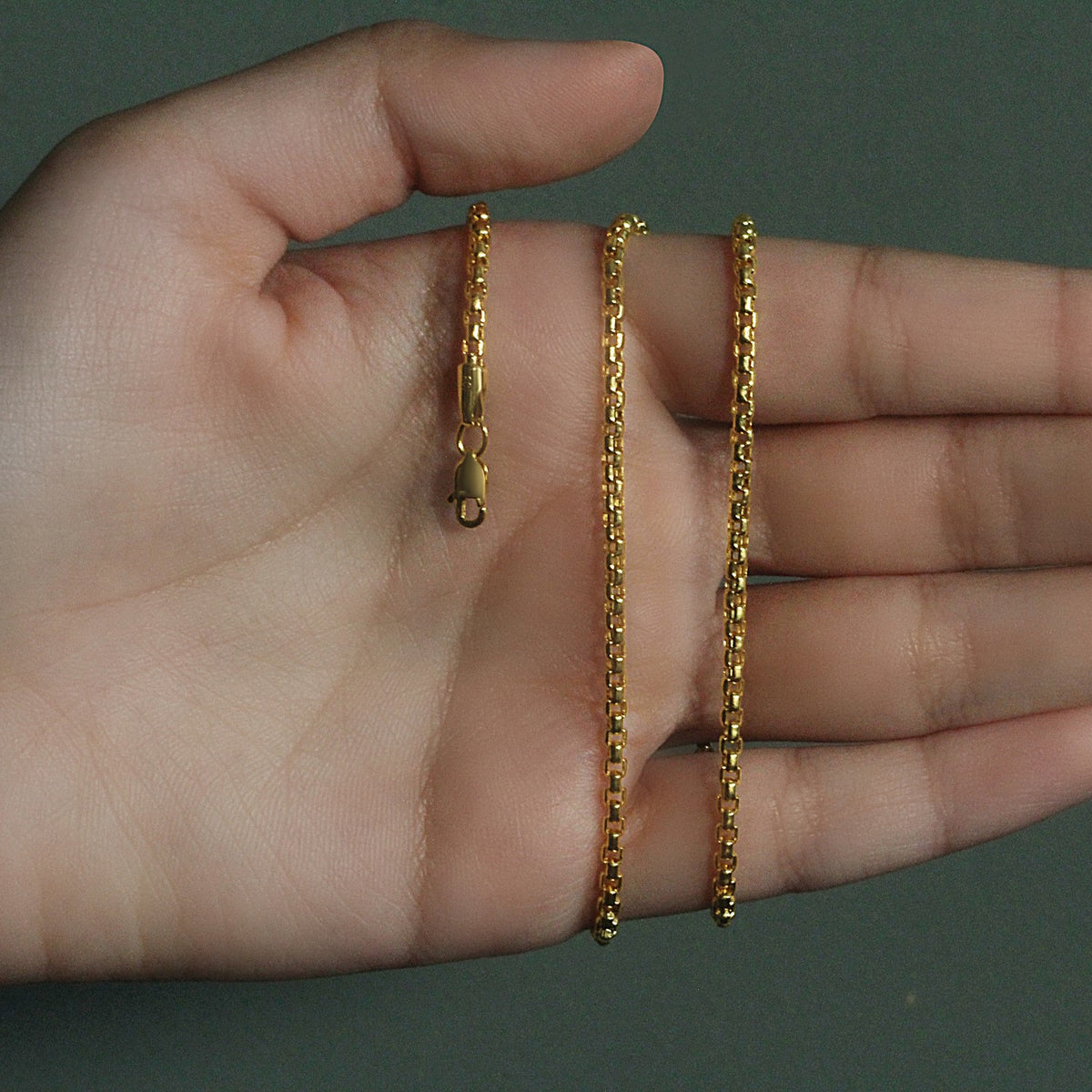 14k Round Box Chain