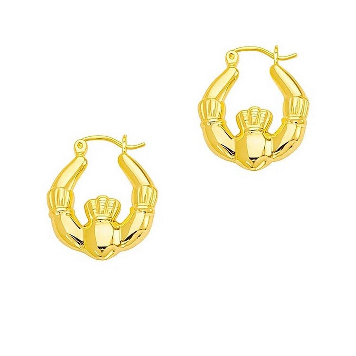 14K Claddagh Symbol Hoop Earrings