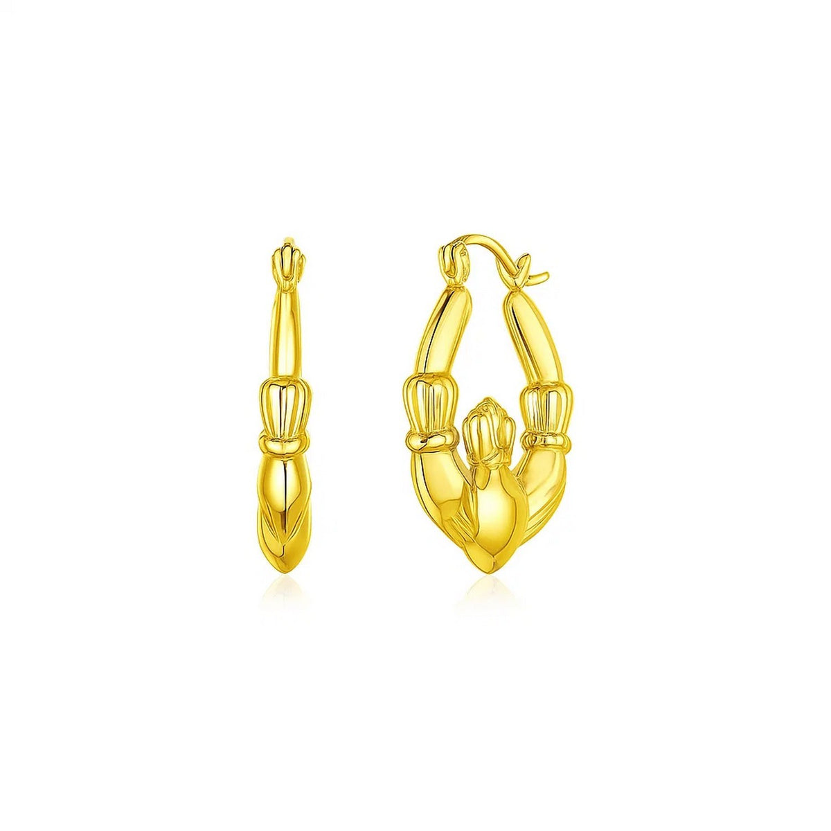 14K Claddagh Symbol Hoop Earrings