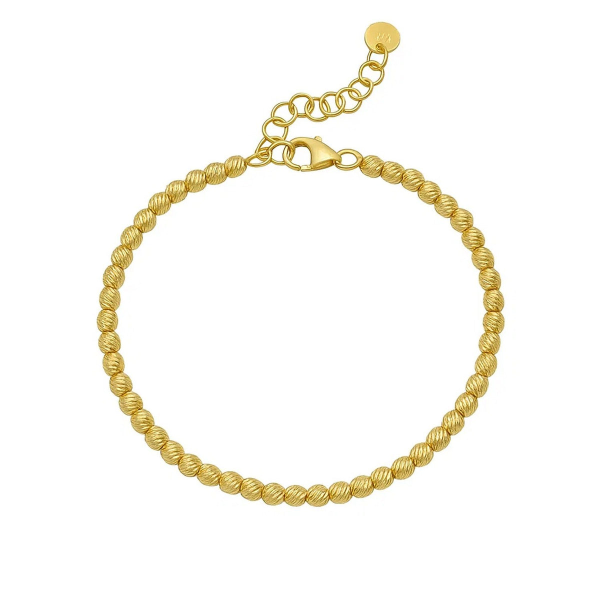14k Yellow Gold Bead Bracelet  (4.00 mm)