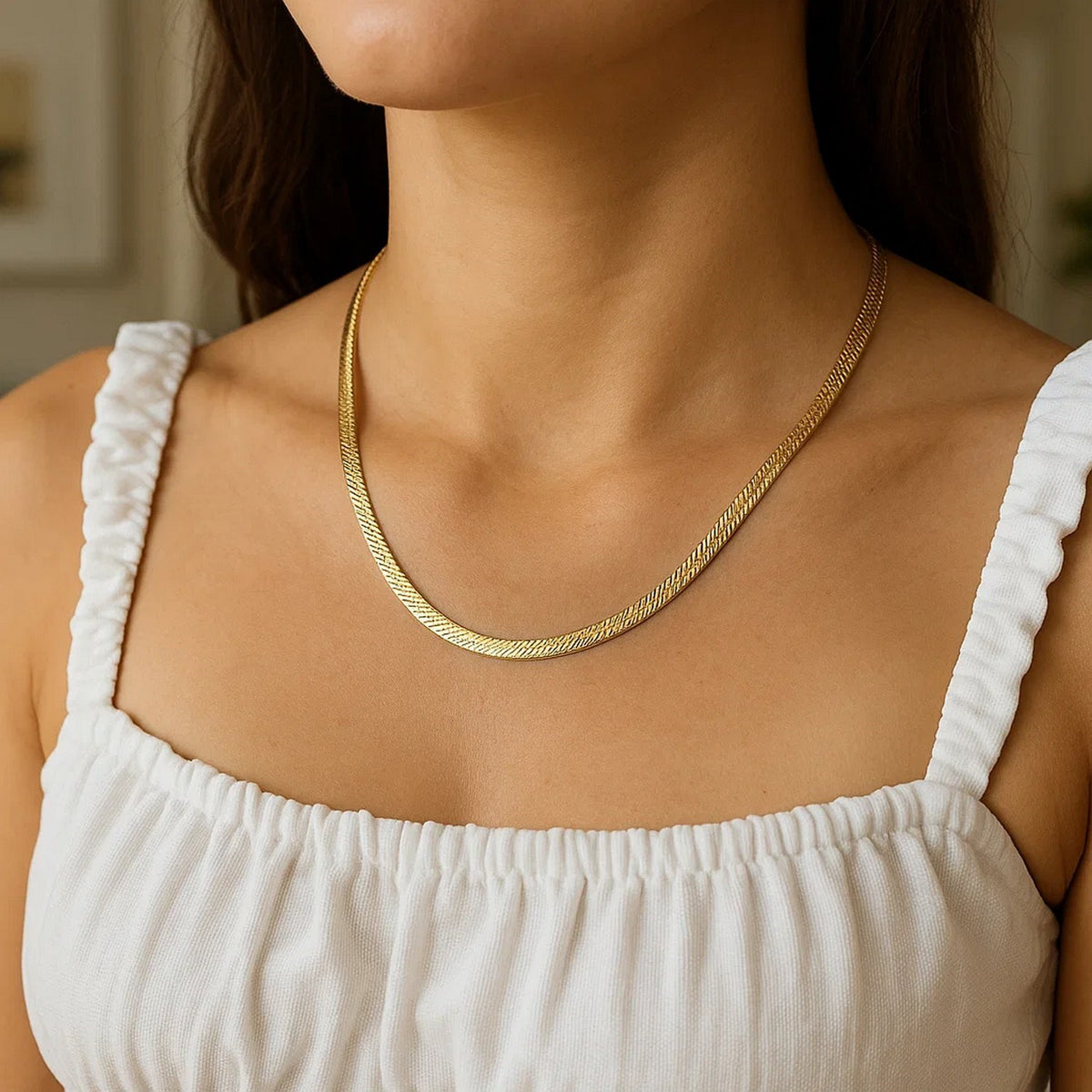 14k Yellow Gold Super Flex Herringbone Chain