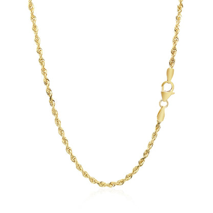 14k Yellow Gold Solid Diamond Cut Rope Chain