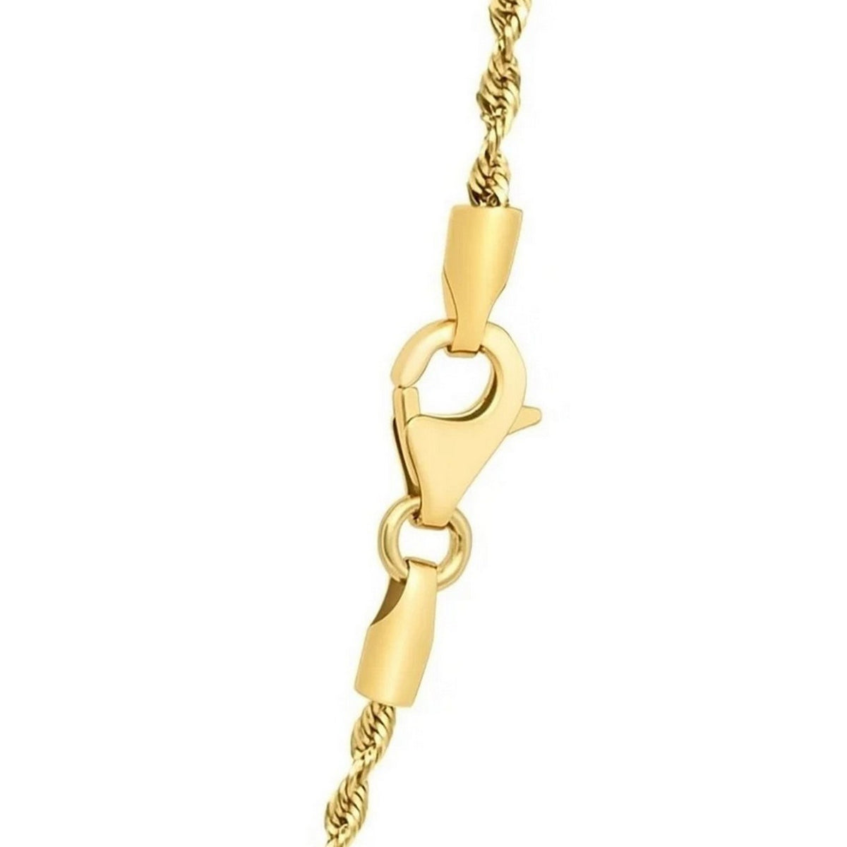 14k Yellow Gold Solid Diamond Cut Rope Chain