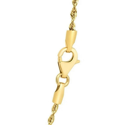 14k Yellow Gold Solid Diamond Cut Rope Chain