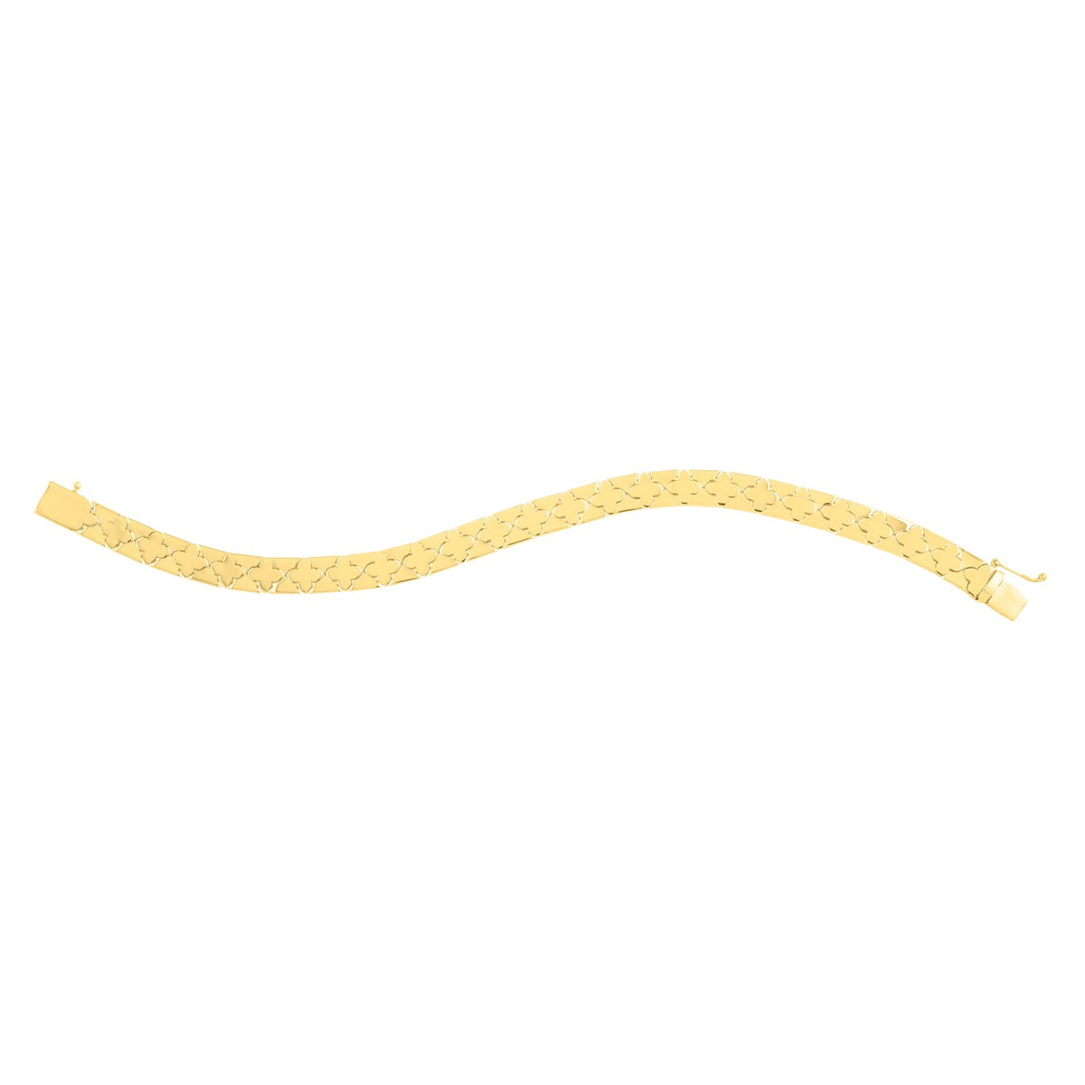 Nature Inspired Clover Bracelet in 14K Yellow Gold  (6.50 mm)