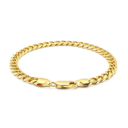 14k Yellow Gold Solid Miami Cuban Bracelet (6.00 mm)