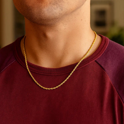 14k Yellow Gold Solid Rope Chain
