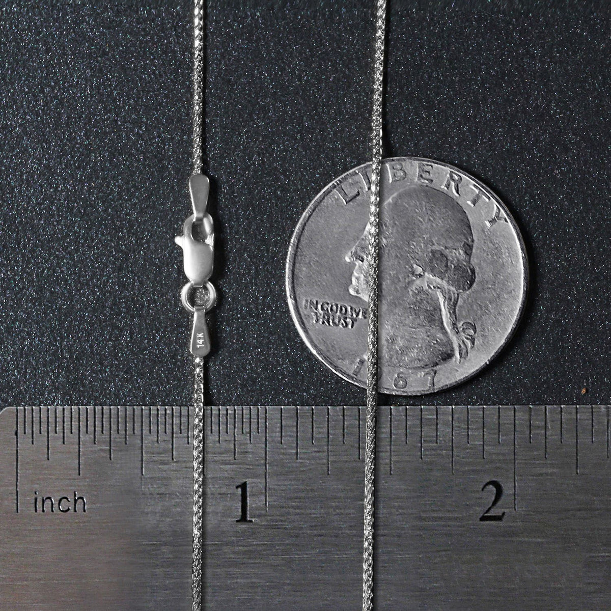 14k Rose Gold Diamond Cut Round Wheat Chain