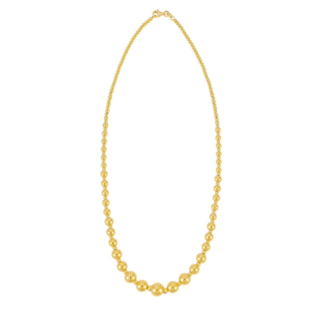 Graduated Bead Pallina Necklace in 14K Yellow Gold