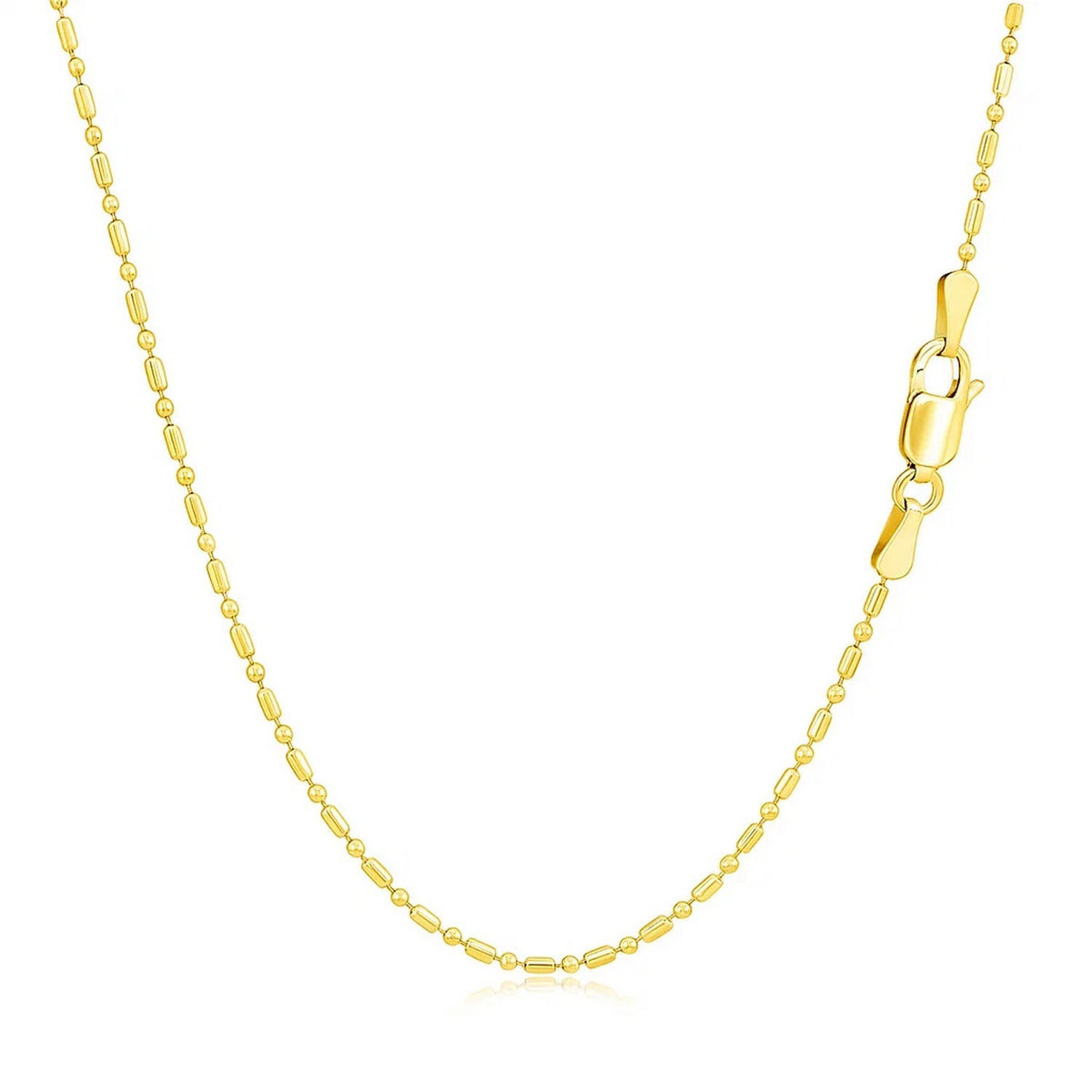 14k Diamond-Cut Alternating Bead Chain