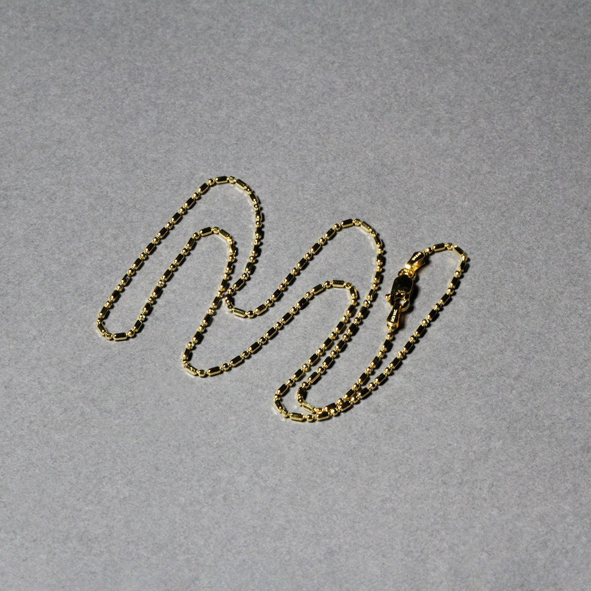 14k Diamond-Cut Alternating Bead Chain