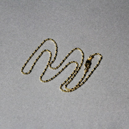 14k Diamond-Cut Alternating Bead Chain