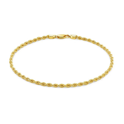 14k Solid Diamond Cut Rope Bracelet (4.00 mm)