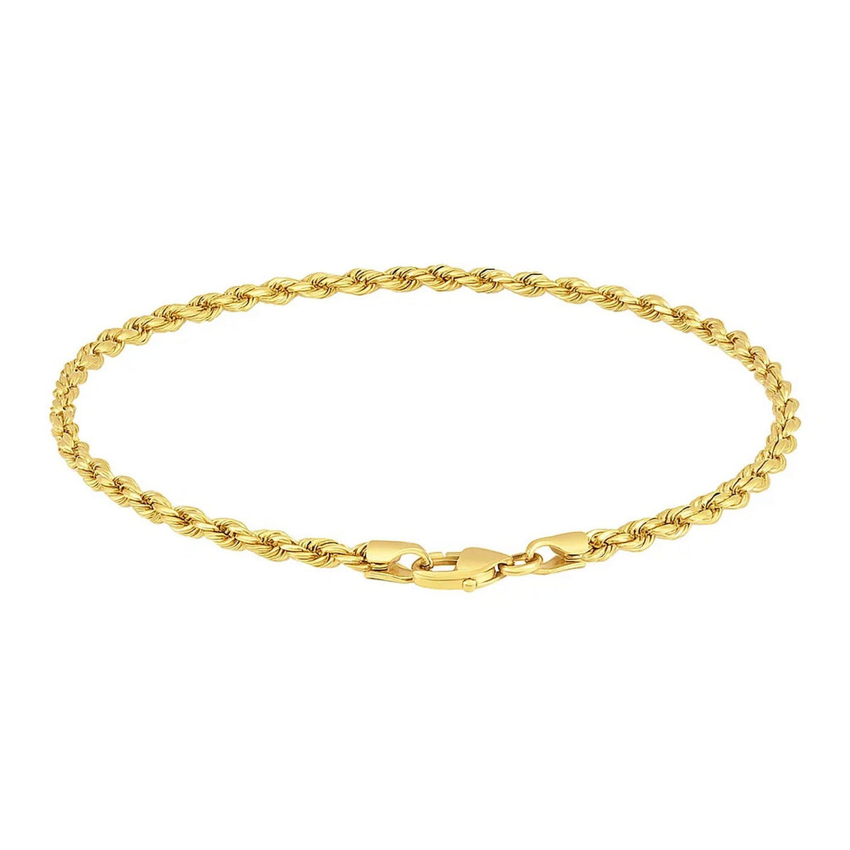 14k Solid Diamond Cut Rope Bracelet (4.00 mm)