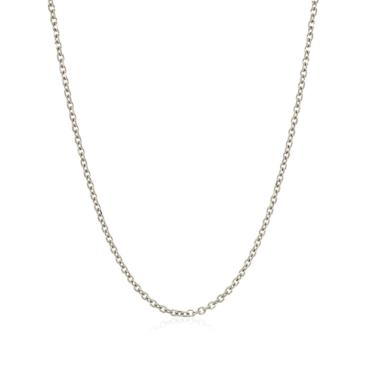 14k White Gold Diamond Cut Cable Link Chain (1.5 mm)