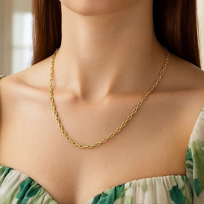 14k Yellow Gold French Cable Link Chain