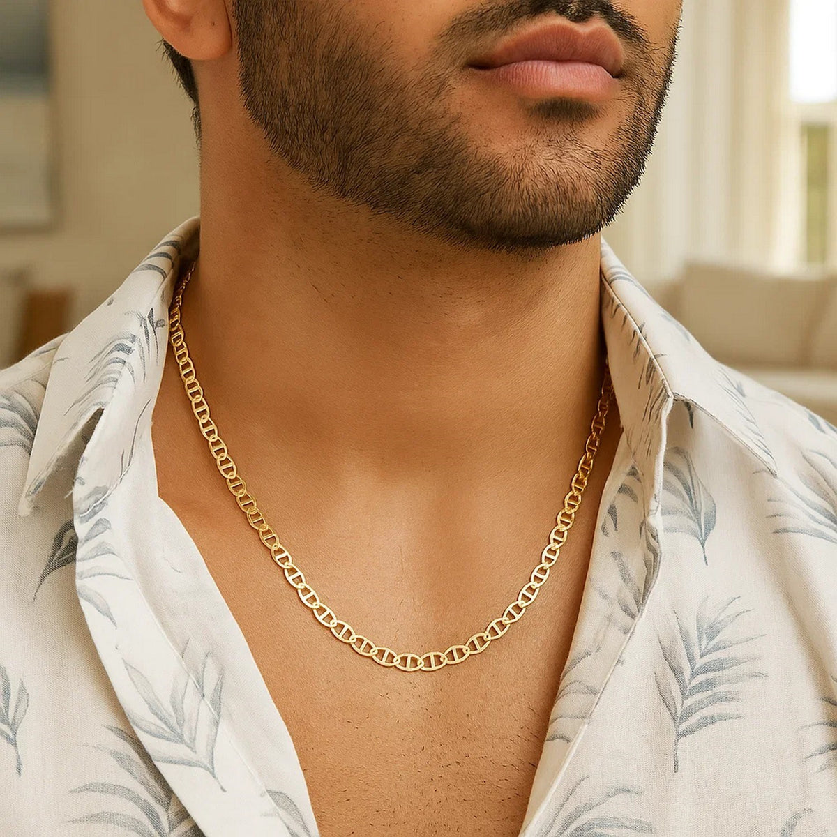 14k Yellow Gold Mariner Link Chain