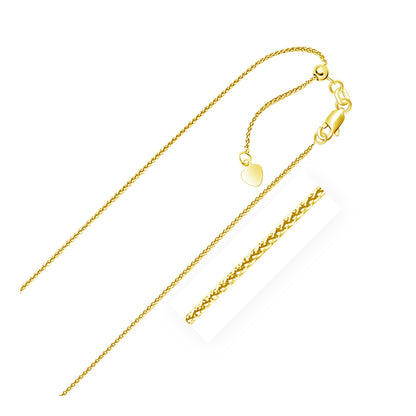 14k Adjustable Wheat Chain (1.00 mm)
