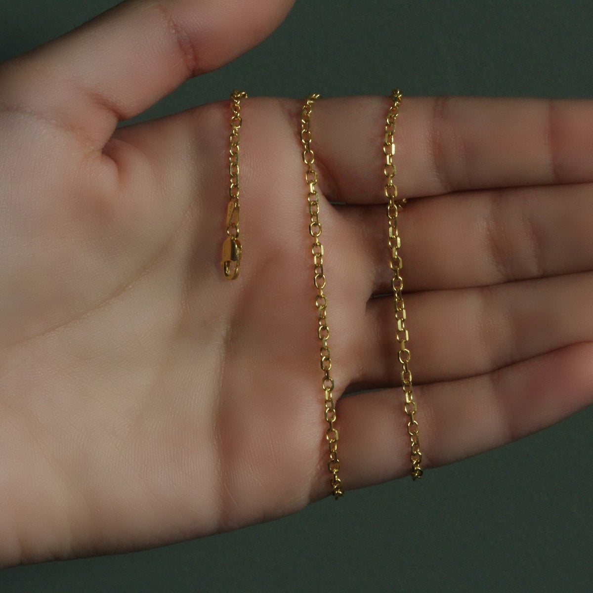 14k Diamond Cut Cable Link Chain (2.20 mm)
