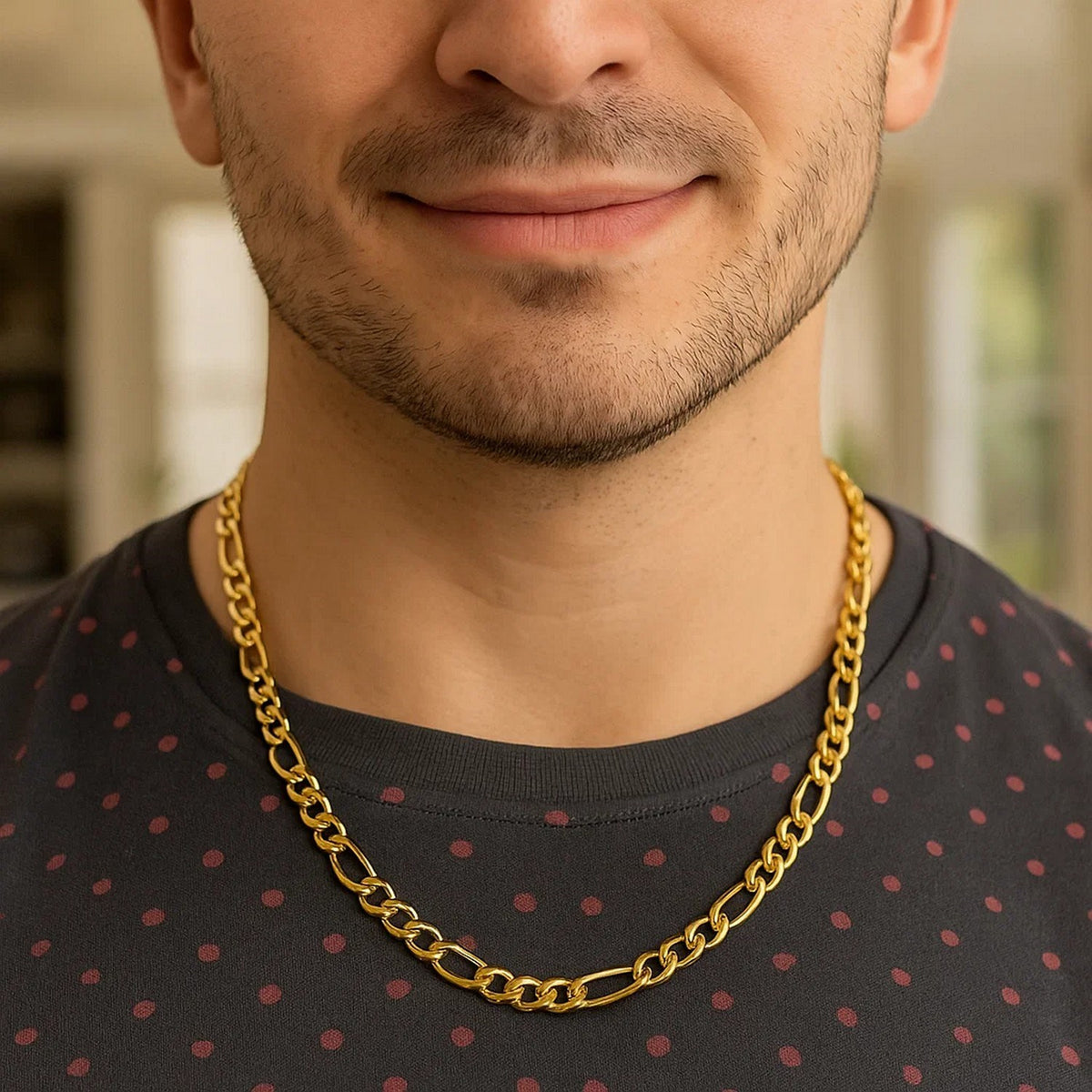 14k Yellow Gold Lite Figaro Chain