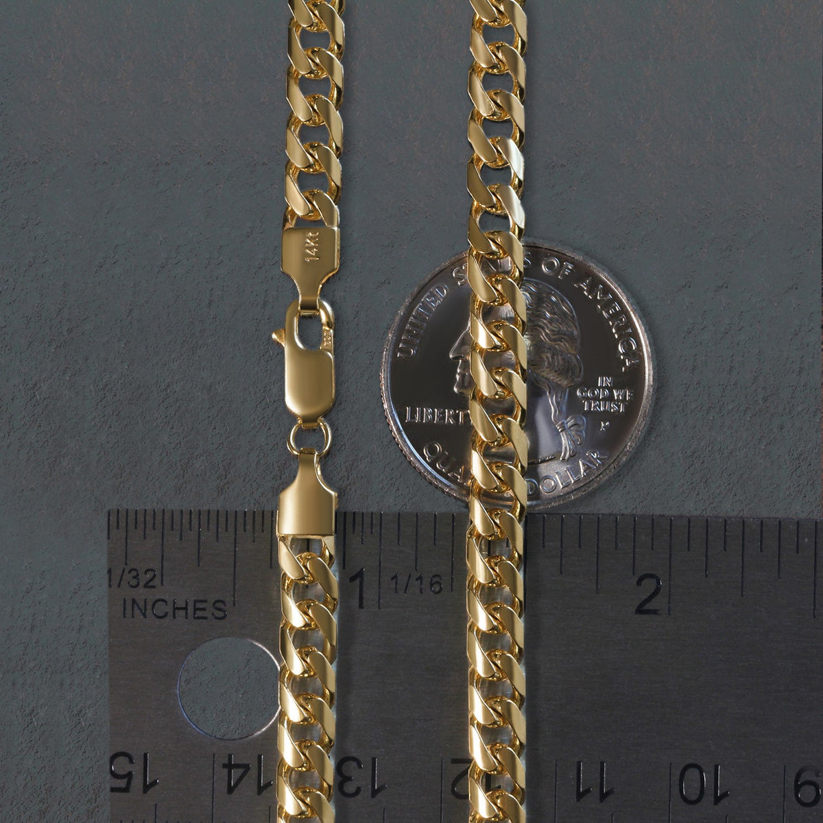 14k Yellow Gold Lite Figaro Chain