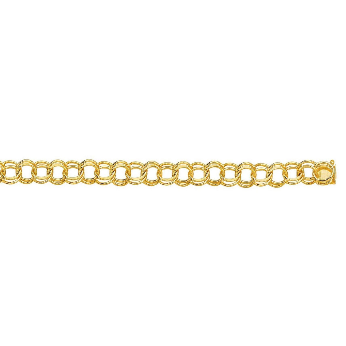 14k Solid Double Link Charm Bracelet (5.00 mm)