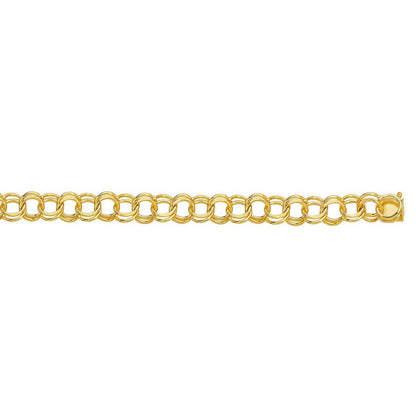 14k Solid Double Link Charm Bracelet (5.00 mm)