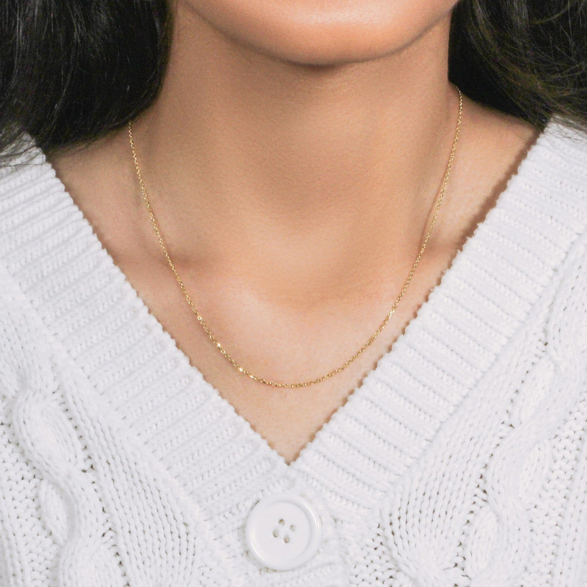18k Cable Chain (1.10 mm)