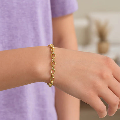 14k Oval Rolo Bracelet (3.20 mm)