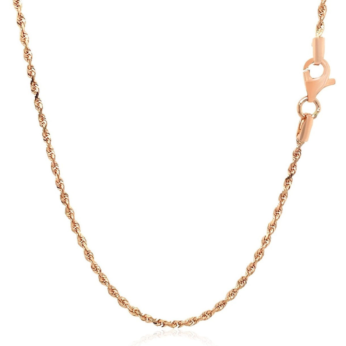14k Yellow Gold Solid Diamond Cut Rope Chain