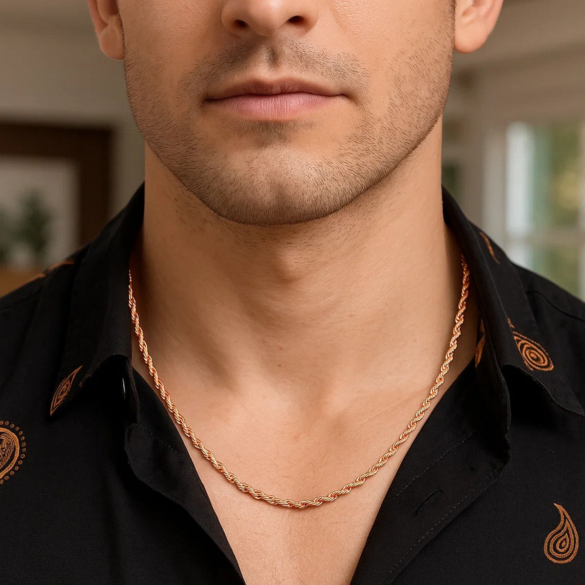 14k Yellow Gold Solid Diamond Cut Rope Chain
