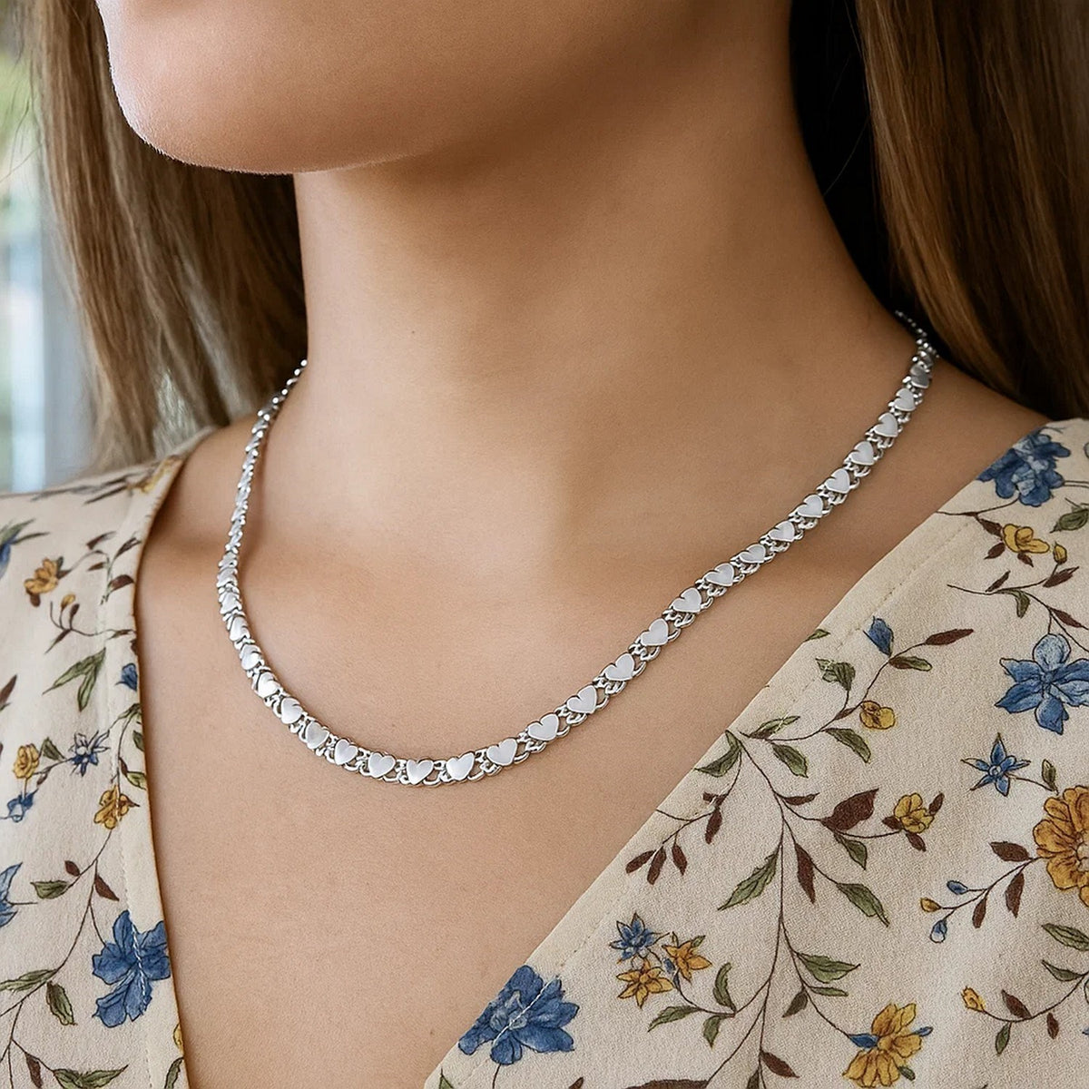 14k Yellow Gold Heart Chain