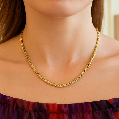 14k Yellow Gold Light Weight Wheat Chain