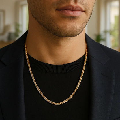 14k Yellow Gold Light Weight Wheat Chain