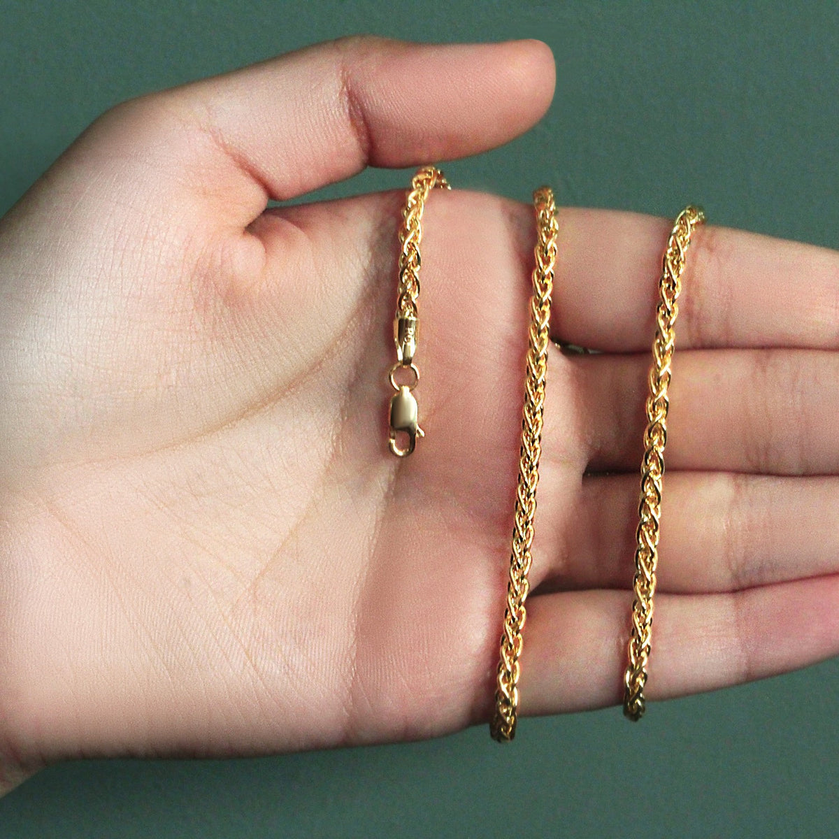 14k Yellow Gold Light Weight Wheat Chain