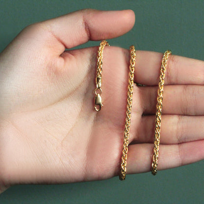 14k Yellow Gold Light Weight Wheat Chain