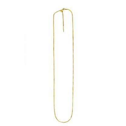 Endless Adjustable Box Chain in 14k Yellow Gold (0.95 mm)